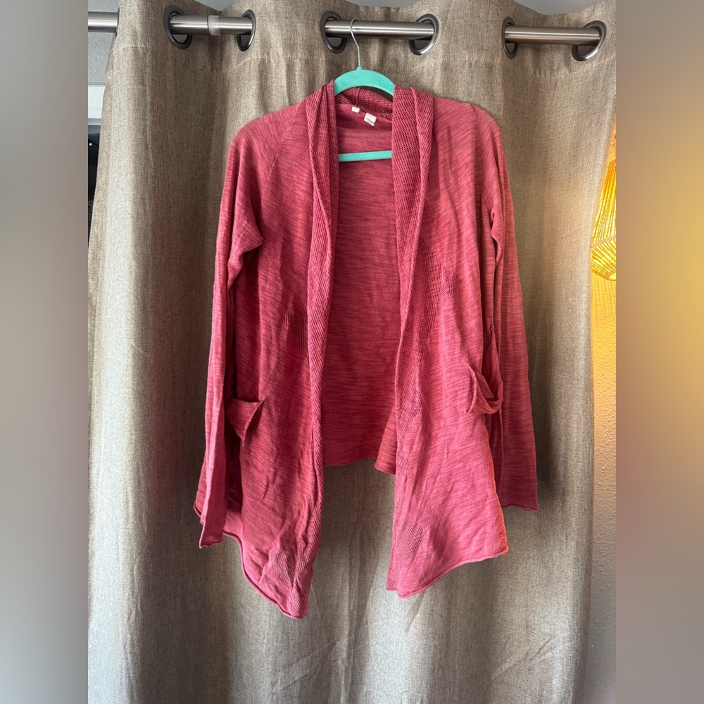 Moth Reddish Pink Open-Front Sweater